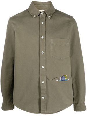 Nick Fouquet motif-embroidered long sleeve shirt - Green