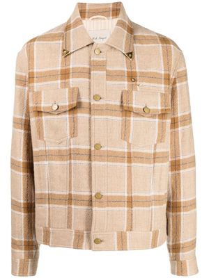 Nick Fouquet plaid-check print shirt jacket - Brown