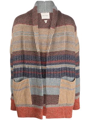 Nick Fouquet stripe shawl cardigan - Brown