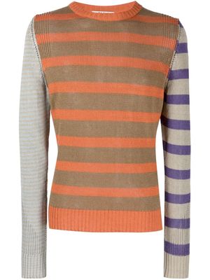 Nick Fouquet striped crewneck knitted jumper - Orange