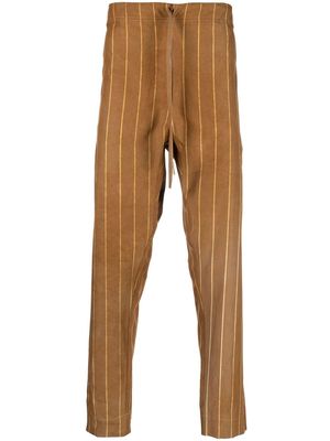 Nick Fouquet striped drawstring-fastening trousers - Brown