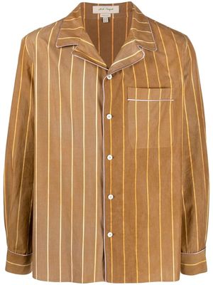 Nick Fouquet striped pyjama-style shirt - Brown