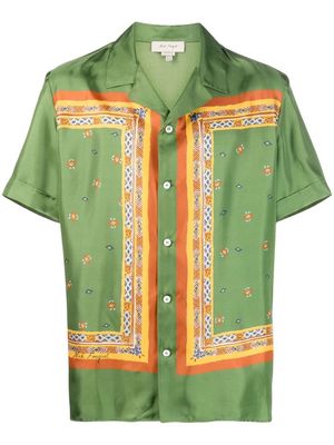 Nick Fouquet tile-pattern silk shirt - Green