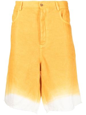 Nick Fouquet two-tone knee-length linen shorts - Yellow