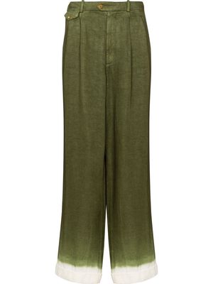 Nick Fouquet Uggero tie-dye linen trousers - Green