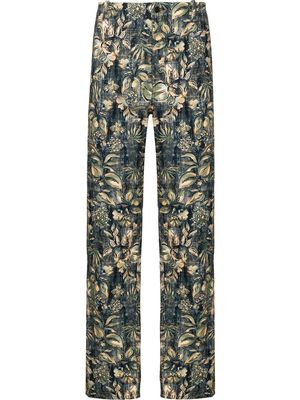 Nick Fouquet Urs floral-print straight trousers - Blue
