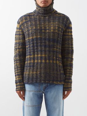 Nick Fouquet - Vaniel Striped Wool-blend Sweater - Mens - Blue Yellow