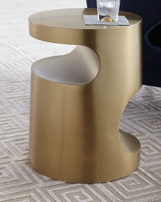 Nico Brass-Finish Side Table