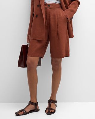 Nico Tailored Linen-Blend Shorts