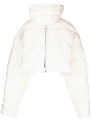 Nicolas Andreas Taralis cropped padded funnel-neck jacket - White