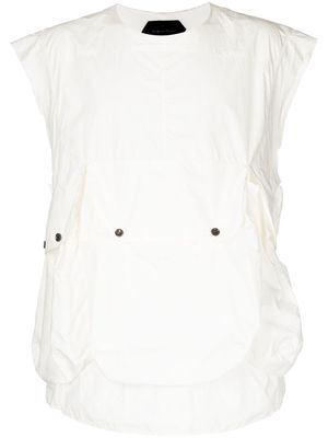 Nicolas Andreas Taralis patch pocket sleeveless shirt - White