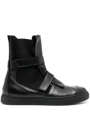 Nicolas Andreas Taralis touch-strap high-top leather sneakers - Black