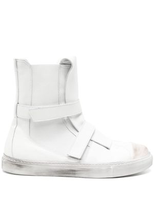 Nicolas Andreas Taralis touch-strap high-top leather sneakers - White