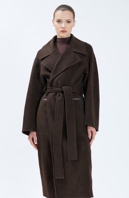 Nicole Benisti Iris Wrap Coat in Chocolate 