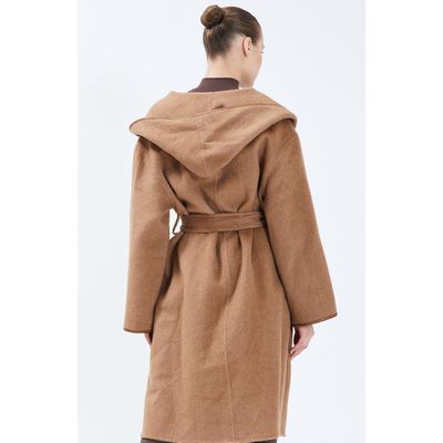 Nicole Benisti Tessa Wrap Cashmere Coat in Camel 