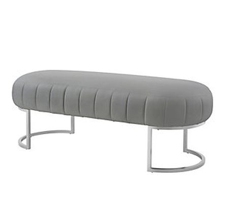 Nicole Miller Side Channel Tufted Metal Base Be nch