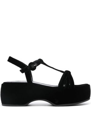 Nicole Saldaña Lily 60mm velvet-effect sandals - Black