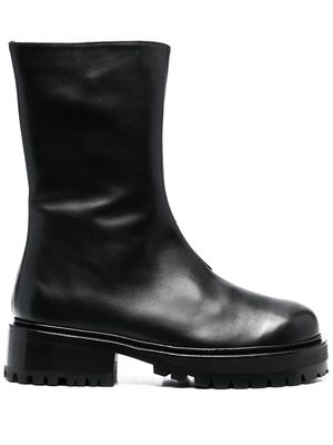 Nicole Saldaña zip-up leather boots - VENDOLA - BLACK LEATHER