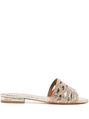 NICOLI Marily crystal-embellished sandals - Gold