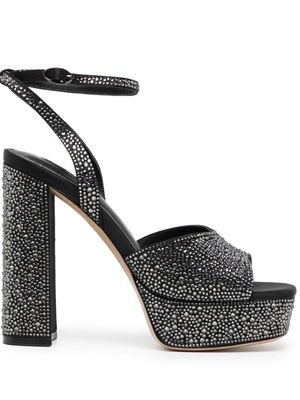 NICOLI Vallea 130mm crystal-embellished platform sandals - Black
