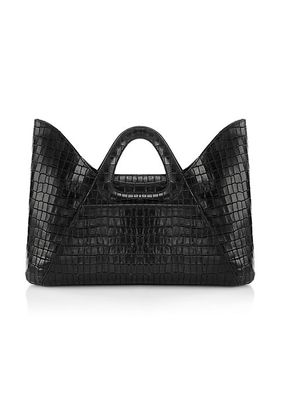 Nicolle Croc-Embossed Leather Shopper