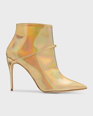 Nicolo Iridescent Patent Leather Ankle Booties