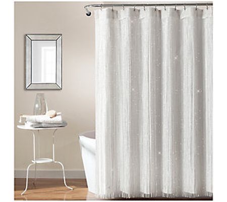 Night Sky String Thread w/Lining Shower Curtain by Lush Decor