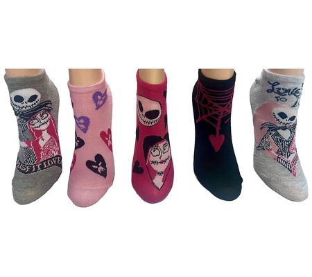 Nightmare Before Christmas Ladies' Valentines Socks - 5 Pair