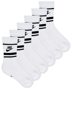 Nike 3 Pack Crew Socks in White