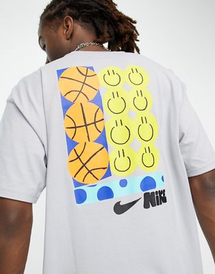 Nike A.I.R. graphic logo oversized t-shirt in gray
