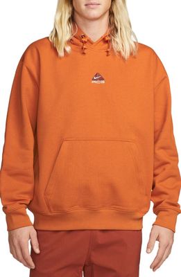 Nike ACG Oversize Water Repellent Therma-FIT Fleece Hoodie in Campfire Orange/Summit White