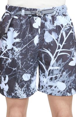 Nike ACG Water Repellent Floral Nylon Trail Shorts in Gridiron/Cobalt/Summit White