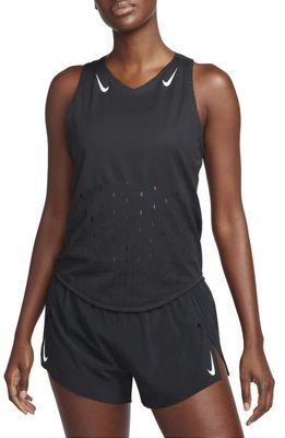 Nike AeroSwift Dri-FIT ADV Running Tank in Black/White