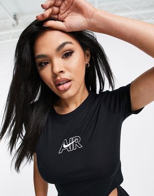Nike Air crop t-shirt in black