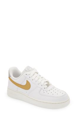 Nike Air Force 1 '07 Sneaker in White/Gold/Silver