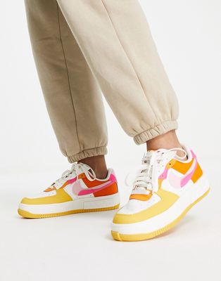 Nike Air Force 1 Fontanka sneakers in white and hyper pink solar mix