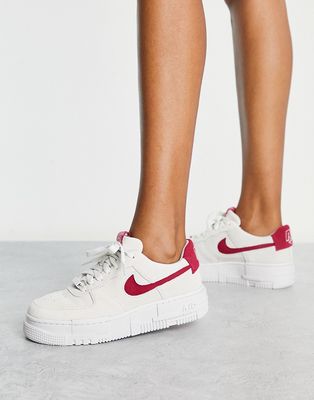 Nike Air Force 1 Pixel sneaker in summit white/midnight hibiscus
