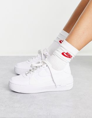Nike Air Force 1 PLT. AF. ORM sneakers in triple white