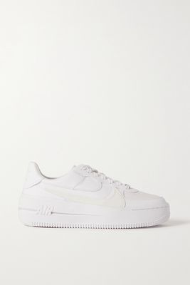 Nike - Air Force 1 Shadow Leather Platform Sneakers - White