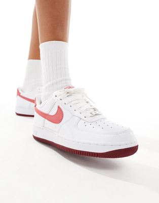 Nike Air Force 1 sneakers in white and red