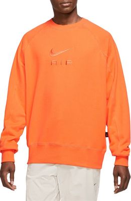 Nike Air French Terry Crewneck Sweatshirt in Bright Mandarin