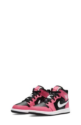 Nike Air 'Jordan 1 Mid' Basketball Shoe in Black/White/Pinksicle