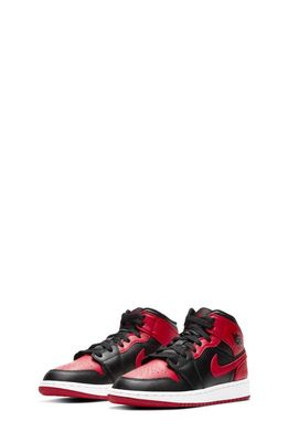 Nike Air Jordan 1 Mid SE Basketball Sneaker in Black/Red/White