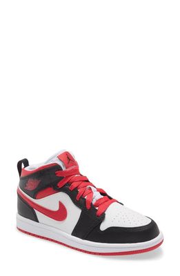 Nike Air Jordan 1 Mid SE Basketball Sneaker in Black/Very Berry/White