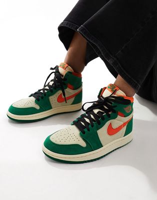 Nike Air Jordan 1 Zoom Comfort 2 sneakers in green & stone