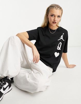 Nike Air Jordan Flight loose fit T-shirt in black-Multi
