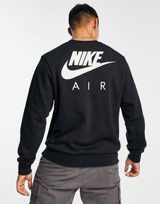 Nike Air paneled crew neck fleece sweatshirt in black