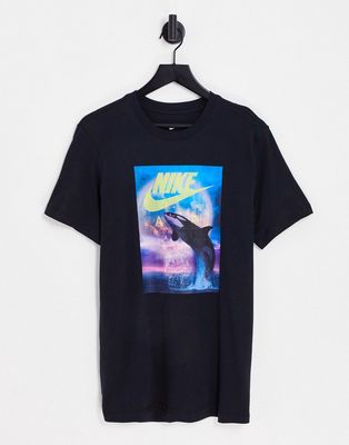 Nike Air Whale Futura photo print T-shirt in black