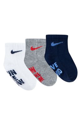 Nike Assorted 3-Pack Nonslip Ankle Socks in Midnight Navy