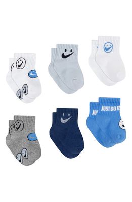 Nike Assorted 6-Pack Lightweight Ankle Socks in Football Grey